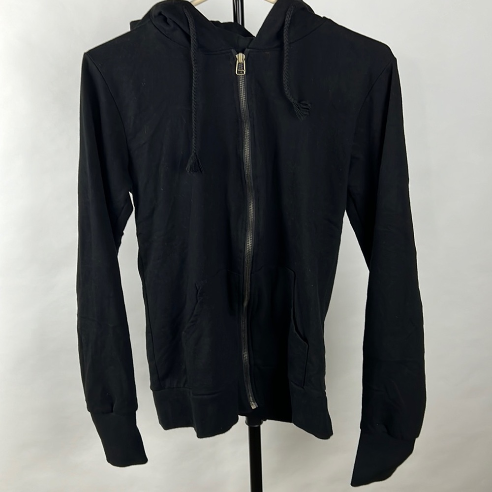 Yes style Men’s Asian Size Small Black Thumbhole Hoodie